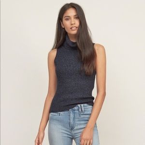 Navy Turtleneck Sweater Tank Top